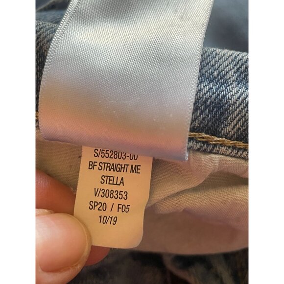 Mid Rise Boyfriend Jeans Distressed Medium Wash Stretch Denim Women's Size 14 - Picture 7 of 8